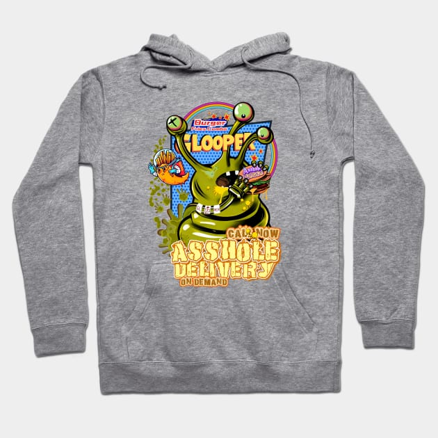 Glooper Fast Foods.. Asshole Burger on Demand Hoodie by Invad3rDiz